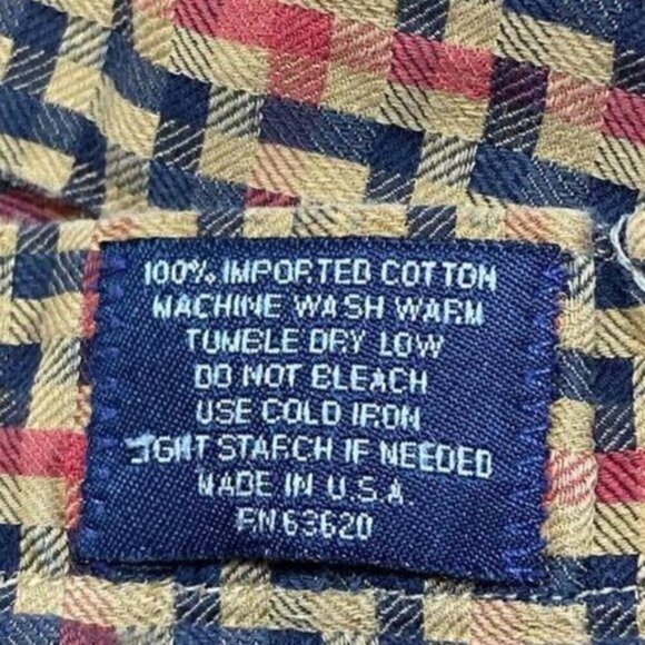 Burberry 1998-99 Vintage London Black-Tan-Red Zig-Zag oversized Button Down XL - Picture 9 of 9